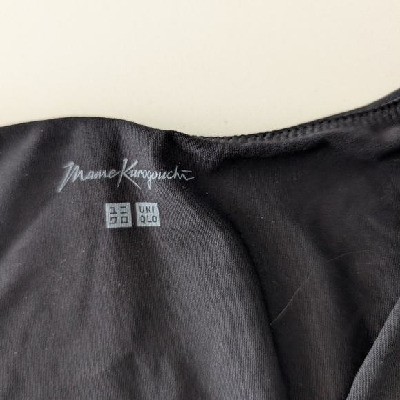 Uniqlo X Mame Kurogouchi Black Dress Large Built In Bra Airism Cotton Minimalist - Picture 5 of 9